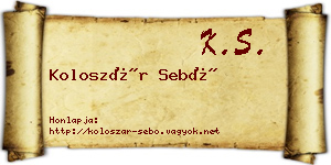 Koloszár Sebő névjegykártya